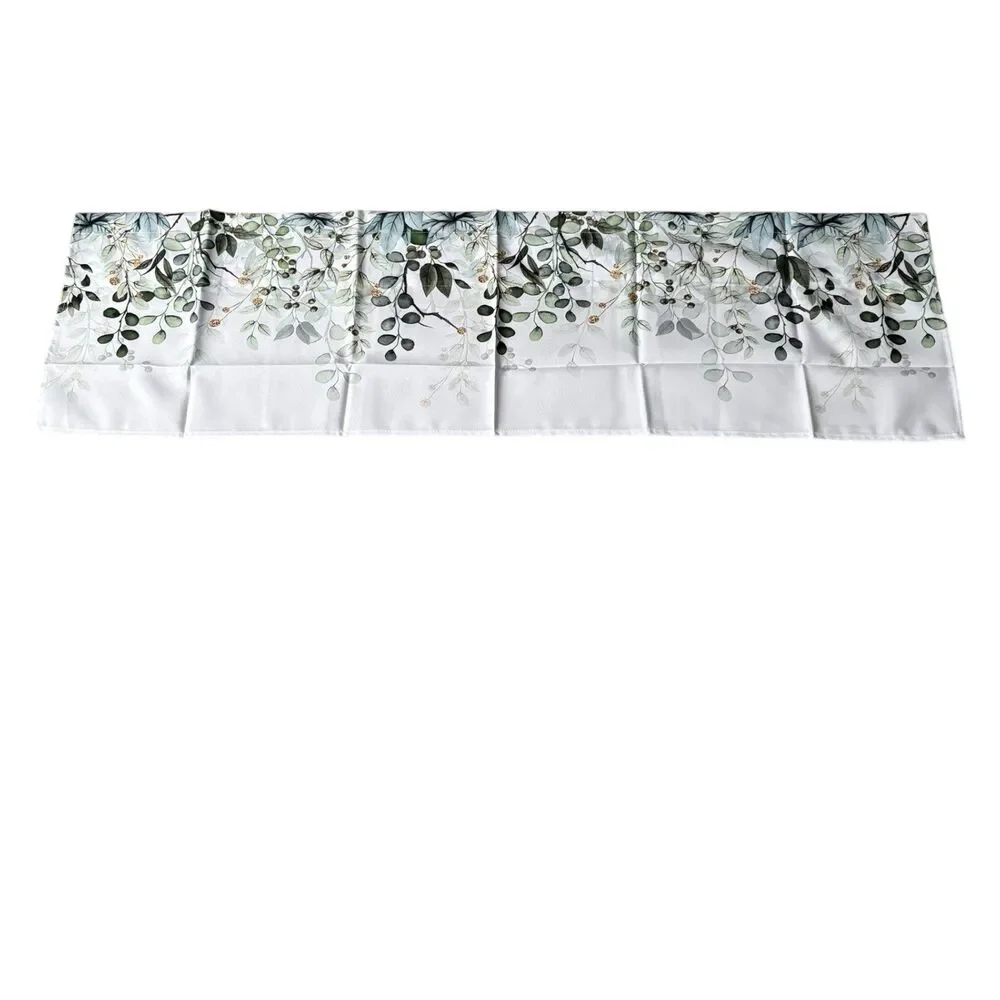 Green Eucalyptus Leaves Window Valance Rod Pocket Curtain Valance 42